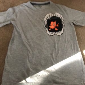 Boys Hurley Pocket Fish and Shark Grey Shirt